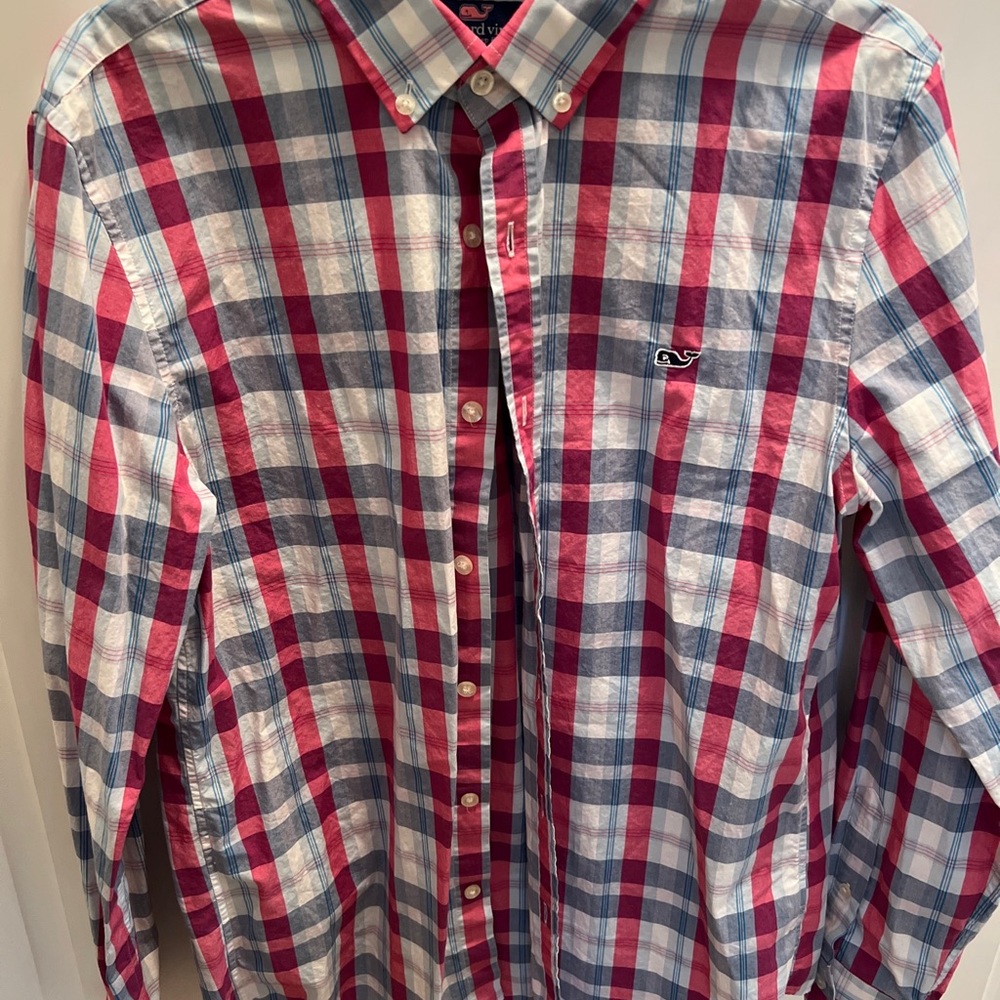 Vineyard Vines Slim Fit Whale Shirt Size M Plaid
